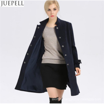 New Women′s Autumn and Winter Wool Coat Women Windbreaker and Long Sections Slim Woolen Collar Women Coat
